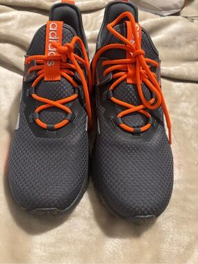 adidas Kids Gray and Orange Lace-Up Sneakers